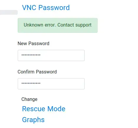 WHMCS VNC Password form